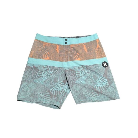 Hurley Men's Swimsuit Blue and Orange Men's Size 33 - Picture 1 of 4